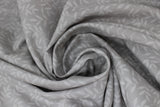 Swirled swatch branches fabric (medium grey fabric with light grey small leafy pattern on thin branches allover)