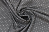 Swirled swatch stars fabric (dark charcoal grey almost black fabric with repeated tiny dark grey stars allover)