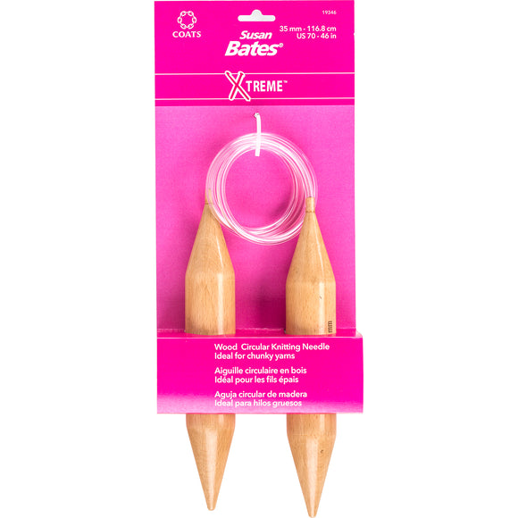Wood circular knitting needles size 46