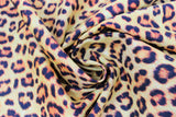 Swirled swatch leopard fabric (yellow fabric with black and yellow/orange leopard print spots allover)