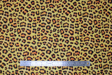 Flat swatch leopard fabric (yellow fabric with black and yellow/orange leopard print spots allover)