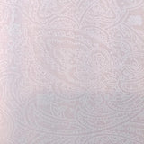 Square swatch white paisley design printed on white fabric
