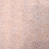 Square swatch white paisley design printed on natural/beige fabric