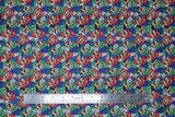 Flat swatch Mario & Luigi packed fabric (grey fabric with layered full colour Mario and Luigi characters with crossed arms)