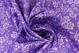 Swirled swatch purple layered fabric (dark purple fabric with light purple tossed floral outlines allover)