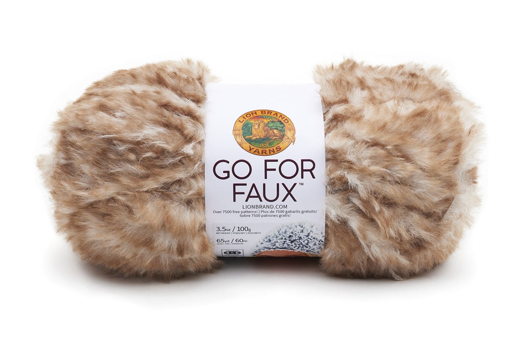  (3 Pack) Lion Brand Yarn Go for Faux Thick & Quick Bulky Yarn,  Mink