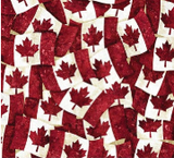 Square swatch Oh Canada collection fabric (Canada flag collage)