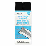 Wide single fold bias 25mm x 2.75m in packaging (black)