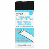 Extra wide double fold bias 16mm x 2.75m in packaging (black)