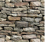 Square swatch fabric from Naturescapes collection in stone wall (grey tiled stones to create wall shape printed fabric)