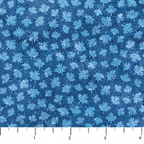 Square swatch Oh Canada themed printed fabric in Blue Maple leaves (blue on blue)