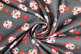 Swirled swatch Graphic Mask fabric (dark grey fabric with tossed white hockey masks and splattered red blood allover)