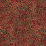 Square swatch shade 401 fabric (reds and browns marbled look fabric in small abstract shapes making up faint diagonal stripes)