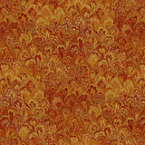 Square swatch shade 401 fabric (oranges and yellows marbled look fabric in small abstract shapes making faint diagonal stripes)
