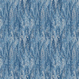 Square swatch shade 402 fabric (light and medium blues and white marbled look fabric in thin vertical stripes)