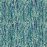 Square swatch shade 402 fabric (light teals and blues marbled look fabric in thin vertical stripes)
