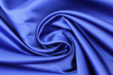 Swirled swatch royal blue satin fabric