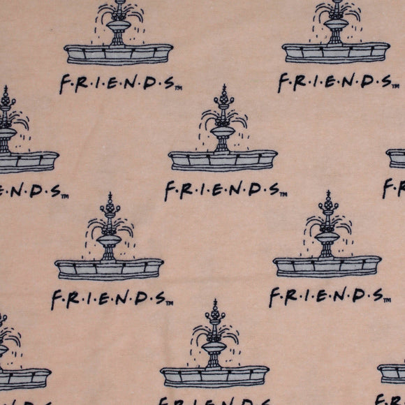 Square swatch Friends fountain cotton flannel fabric