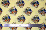 Flat swatch Harry Potter licensed print fabric (Watercolour Crest)