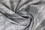 Swirled swatch gray multi stripe 2 fabric (medium grey knit look fabric with light and dark grey stripes)