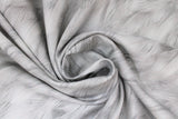 Swirled swatch feathers fabric (off white/grey look feathers collaged allover)