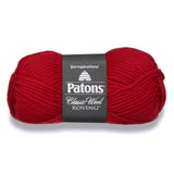 Ball of Patons Classic Wool Roving in colourway Cherry (red)
