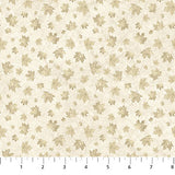Flat swatch Mini Leaves Cream/Beige fabric (light beige fabric with tossed beige maple leaves in small and medium sizes)