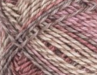 Swatch of Patons Kroy Socks Yarn in shade brown rose marl (tan/pink/brown colourway)