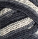 Swatch of Patons Kroy Socks Yarn in shade eclipse stripes (light to darkest grey colourway)