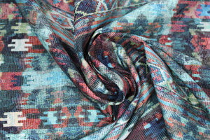 Group swatch assorted bohemian printed fabrics in various colours/styles
