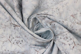 Swirled swatch frost fabric (white/grey fabric with realistic looking brown thin branches with white/silver frost)