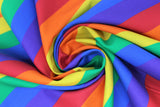 Swirled swatch rainbow stripes small fabric (thin solid stripes in the colours of the rainbow)
