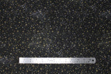 Flat swatch black/gold fabric (black fabric with tiny tossed gold and white twinkling star shapes allover)