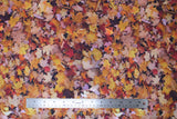 Flat swatch autumn maple orange fabric (layered collage of realistic look orange/yellow maple leaves)