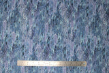 Flat swatch ripples purple fabric (dark blue/purple marbled/water look fabric with circular ripples throughout)