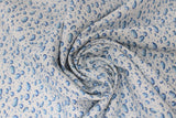 Swirled swatch droplets white fabric (white fabric with realistic water droplets in pale blue allover)