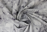 Swirled swatch smoke white fabric (white fabric with grey/black realistic look smoke pattern allover)