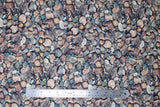 Flat swatch pebbles natural fabric (layered collage realistic look stones/pebbles in various styles and shapes all with a natural/neutrals colourway)