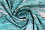 Swirled swatch Blue fabric (teal/turquoise blue distressed/marbled look fabric)