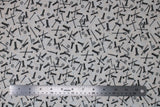 Flat swatch Tossed Hardware White fabric (white fabric with tossed grey nuts, bolts, screws, etc.)