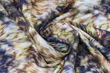 Swirled swatch Golden Fur fabric (natural/gold realistic look wolf texture printed fabric)