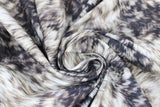 Swirled swatch Silver Fur fabric (natural/silver realistic look wolf texture printed fabric)