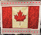 Full panel swatch Flag Panel (36" x 45") (Canadian flag panel with leaves within the flag and circular leaf badge border on top and bottom)