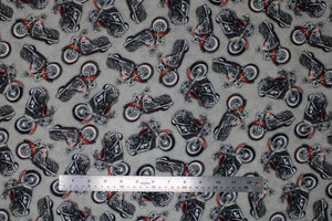 Group swatch assorted Ride Free themed fabrics in various styles/colours