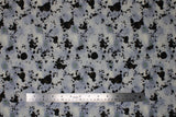 Flat swatch Grease fabric (white/grey marbled look fabric with black grease stains allover)