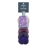 Caron X Pantone (5x20g) balls in colourway Ultra Violet Mineral (light to dark purple ombre)