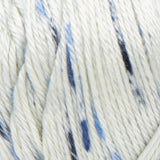 Swatch of Caron Simply Soft Speckle yarn in shade blue gingham (palest blue yarn with light and dark blue speckles)