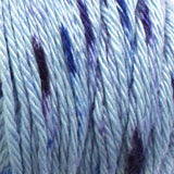 Swatch of Caron Simply Soft Speckle yarn in shade galaxy (medium blue/purple yarn with dark blue/purple speckles)