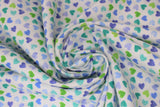 Swirled swatch hearts fabric (white fabric with tiny tossed hearts in multiple blue and green shades)