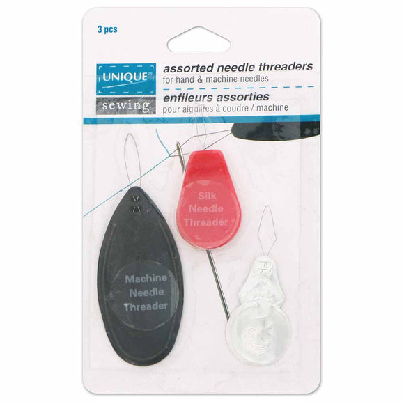 3 piece needle threader (assorted) in packaging